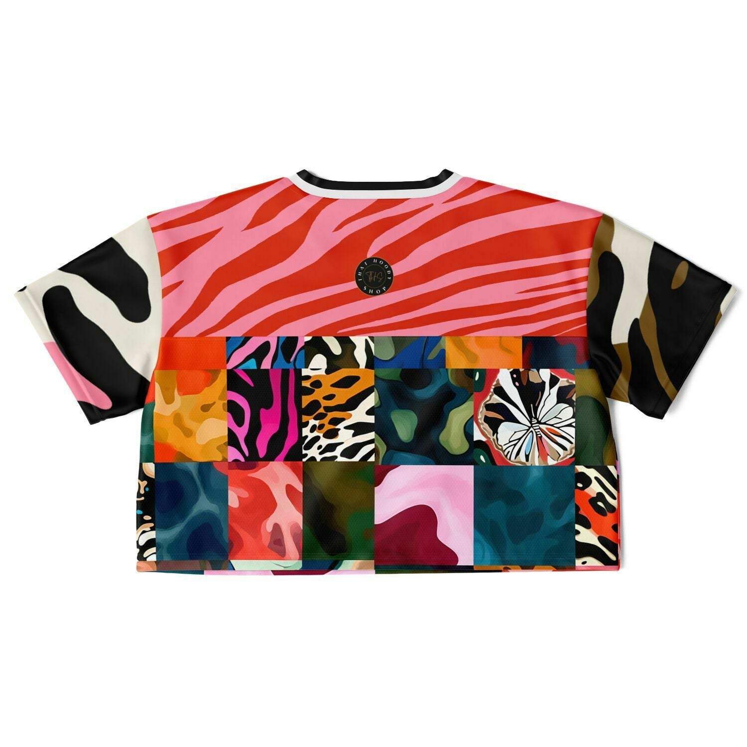 Wowzer Zowzer Animal Print Patchwork Eco-Poly Crop Jersey