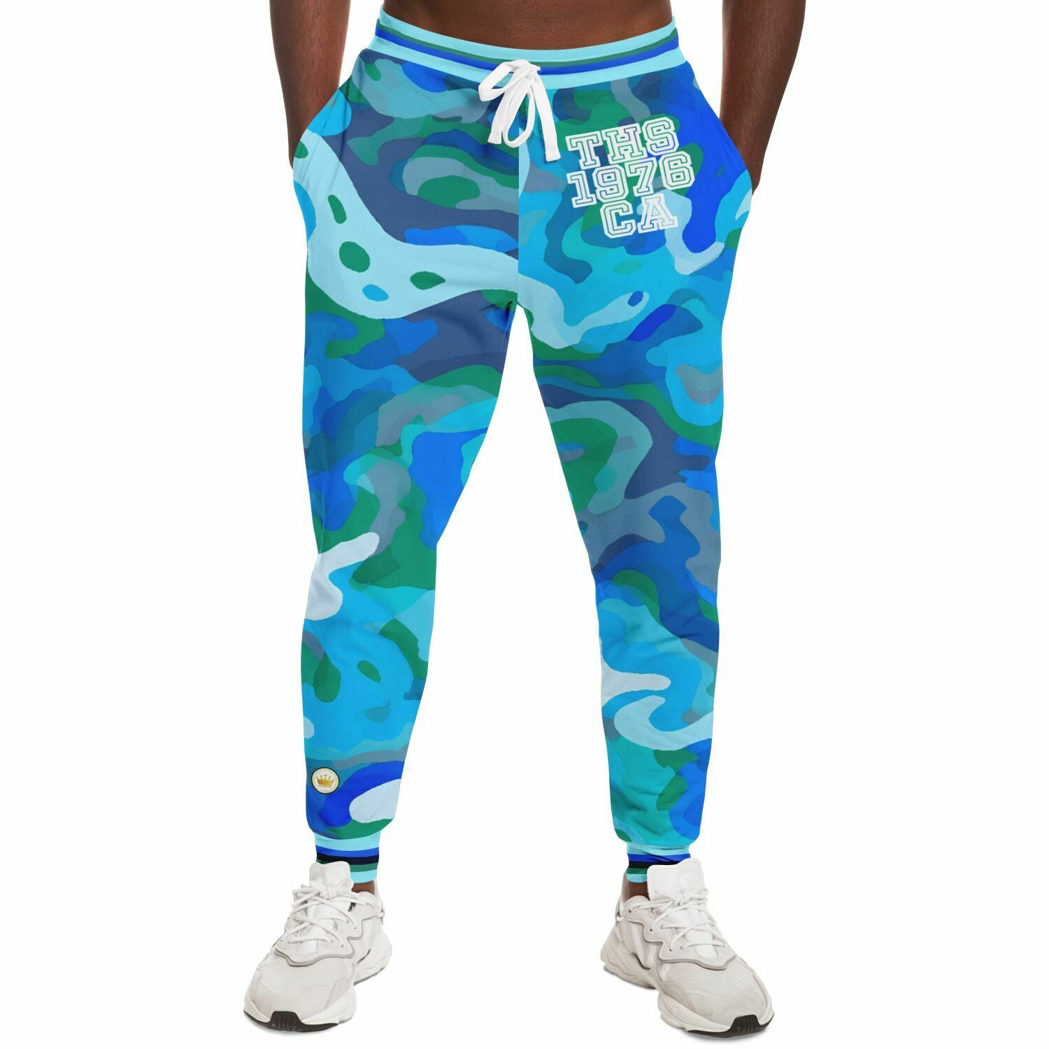 Motion of the Ocean Blue Camouflage 1976 Eco-Poly Unisex Joggers