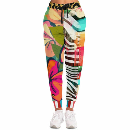 Man in Transition Floral Zebra Print Eco-Poly Unisex Joggers