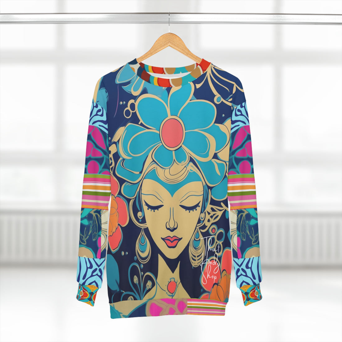 Blue Divine Floral Girl Unisex Sweatshirt