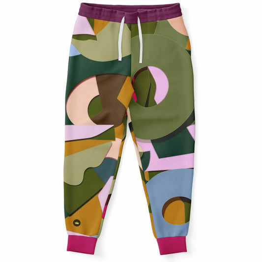 Pink Abstract Jungle Eco-Poly Camo Unisex Joggers