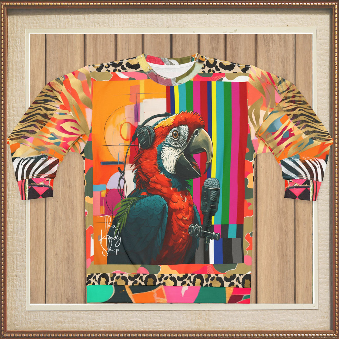 Radio Free Macaw in Technicolor Unisex Sweatshirt (Gold Label)