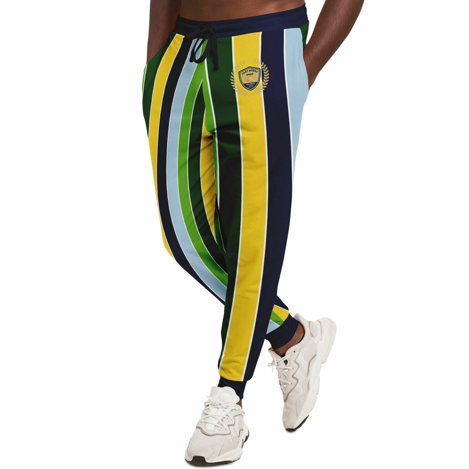 Joggers unisex de poliéster ecológico con rayas Collegiate Rugby de Blue Ivy 