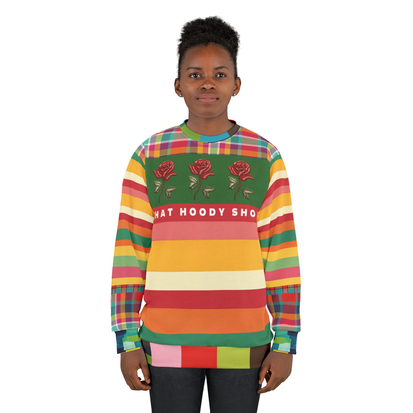 Sudadera unisex Coming Up Roses Rugby Stripe Plaid
