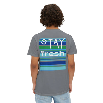 Stay Fresh Laguna Stripe Heavyweight Unisex Pocket T-Shirt