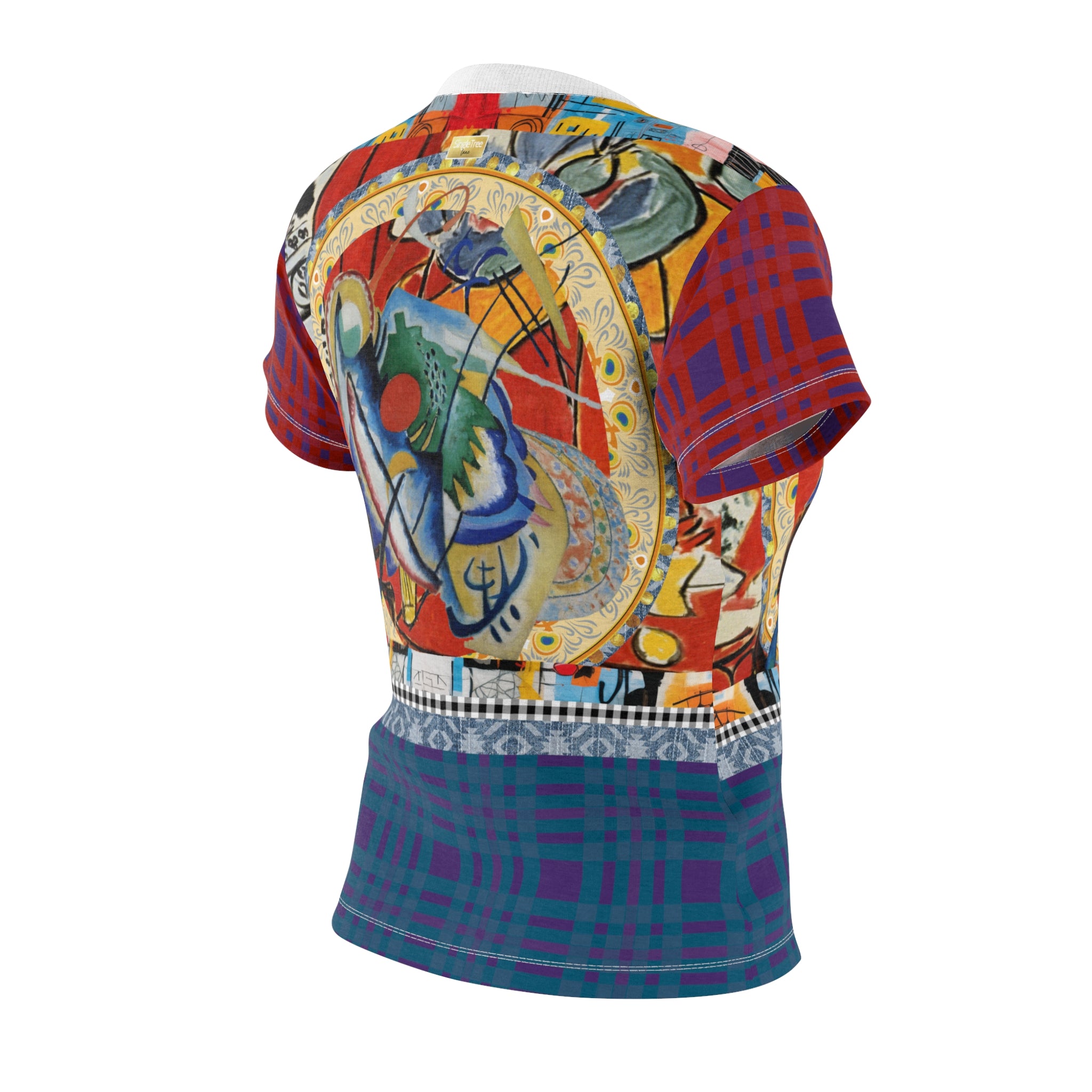 Red Oval in Denim and Gold Plate - Kandinsky AOP Women&