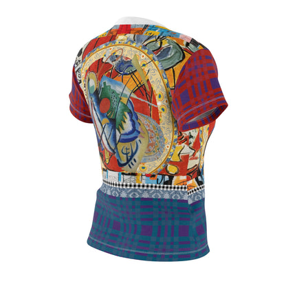 Red Oval in Denim and Gold Plate - Kandinsky AOP Women&