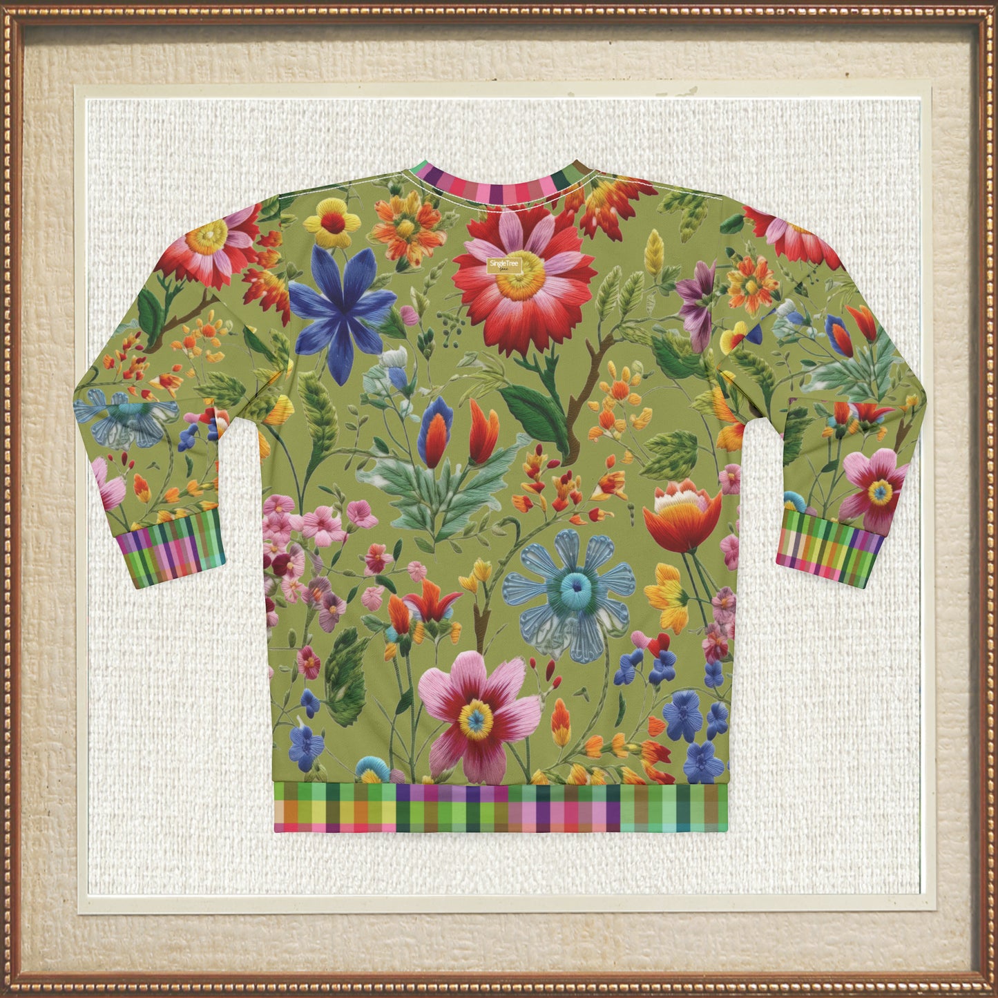 Petunia Green Floral Print Unisex Sweatshirt