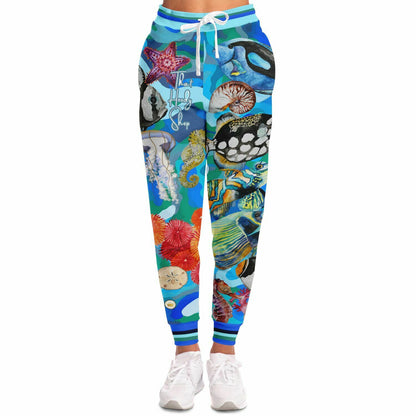 Joggers unisex de poliéster ecológico con camuflaje azul Save the Oceans 