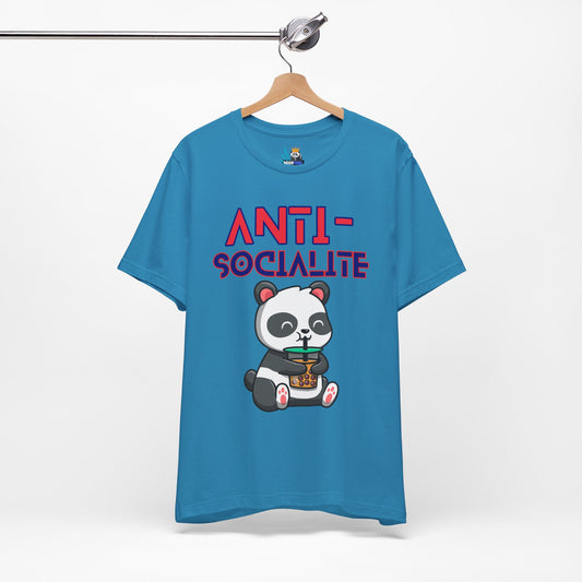 Anti-Socialite Panda Bear Boba Unisex Short Sleeve Tee