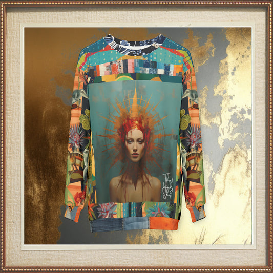 The Crown of the Crucifixion Patchwork Print Unisex Sweatshirt