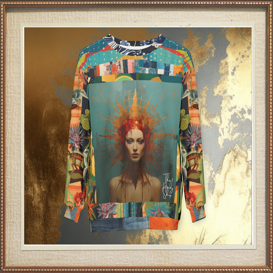 The Crown of the Crucifixion Patchwork Print Unisex Sweatshirt (Gold Label)