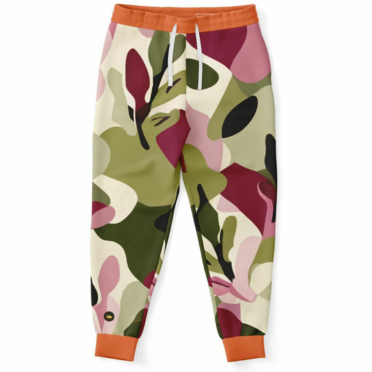 Pink Tulip Abstract Eco-Poly Camo Unisex Joggers