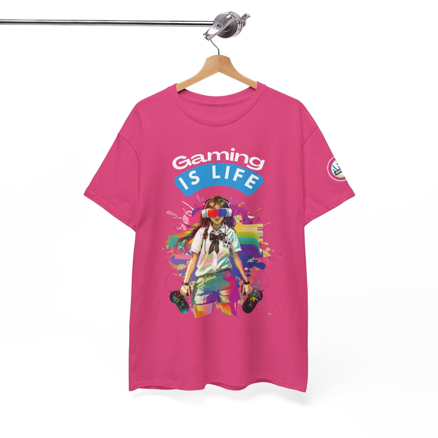 Gaming is Life - Girl Gamer Unisex Heavy Cotton Tee