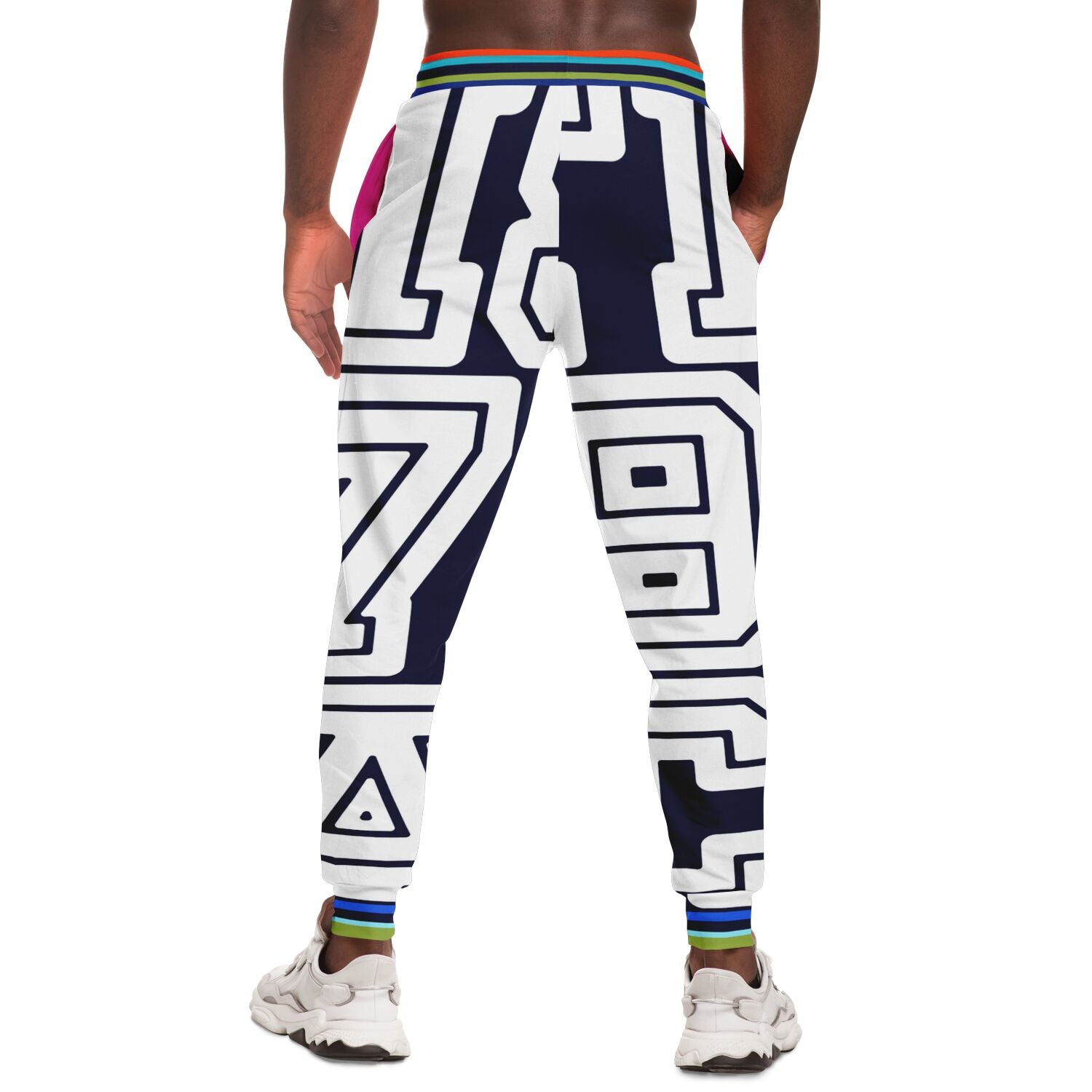 Monograma THS 1976 CA en joggers unisex de poliéster ecológico azul marino medianoche 