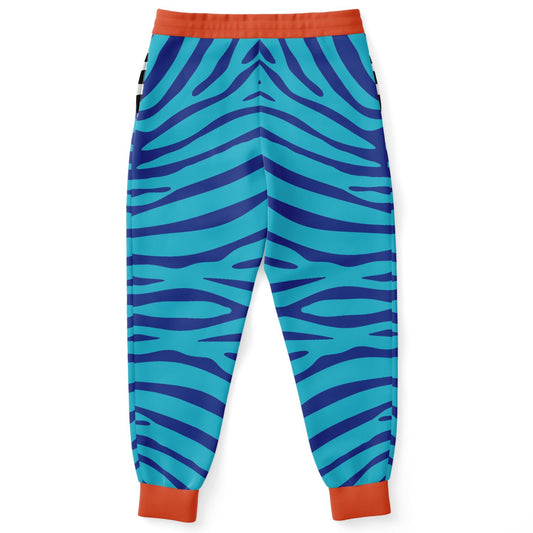 Zebra in Blue Eco-Poly Unisex Joggers