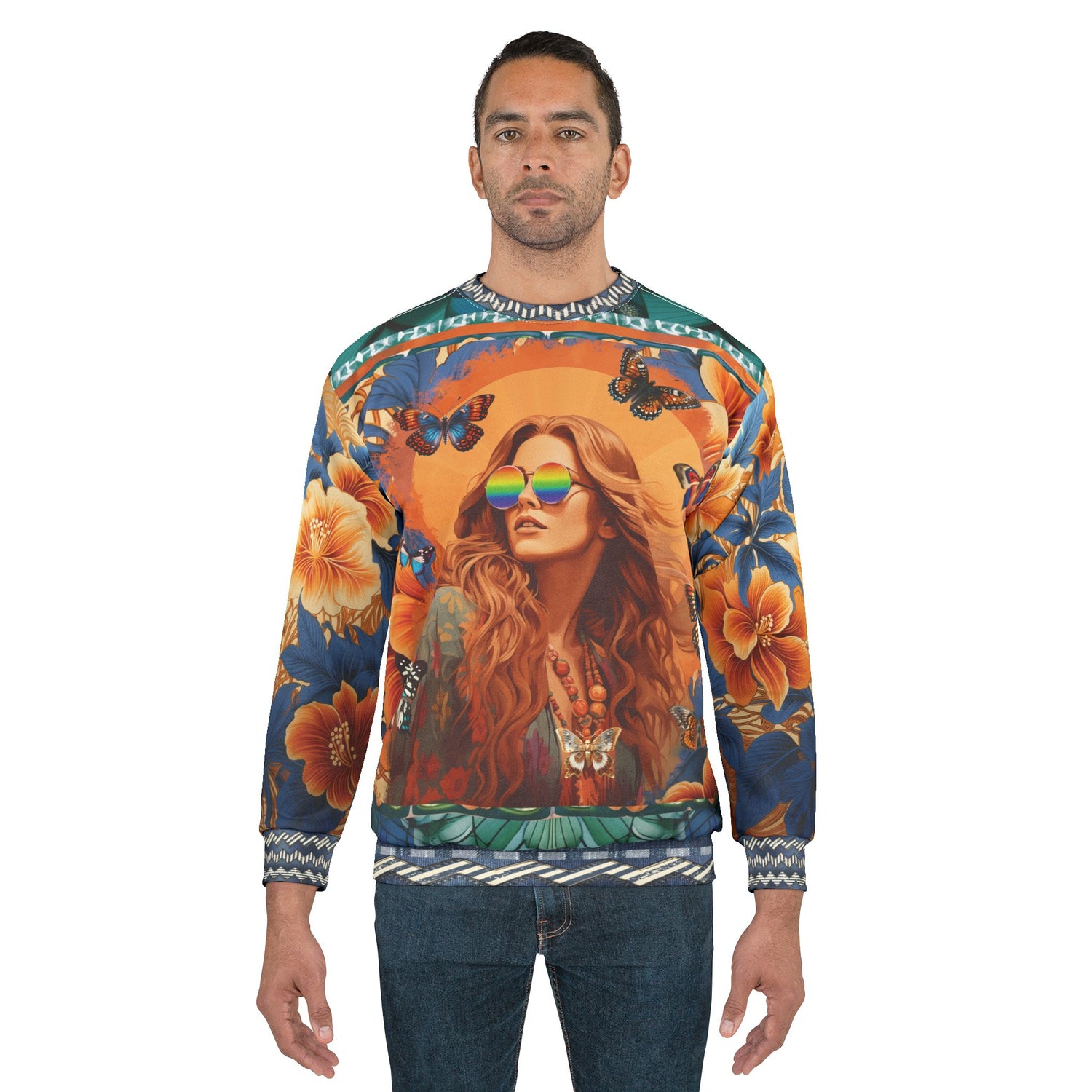 California Dreaming - Hippie Girl Unisex Sweatshirt (Gold Label)