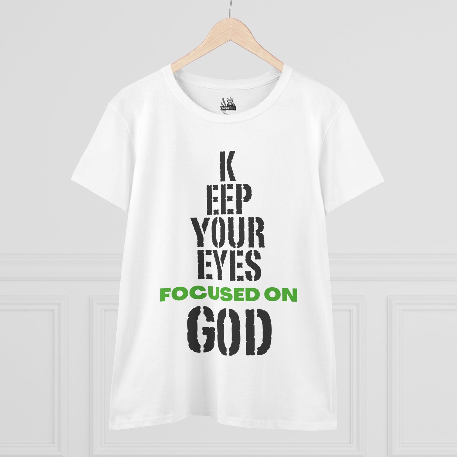 Keep Your Eyes Focused on God  Midweight Cotton Tee - Faith Based Tee
