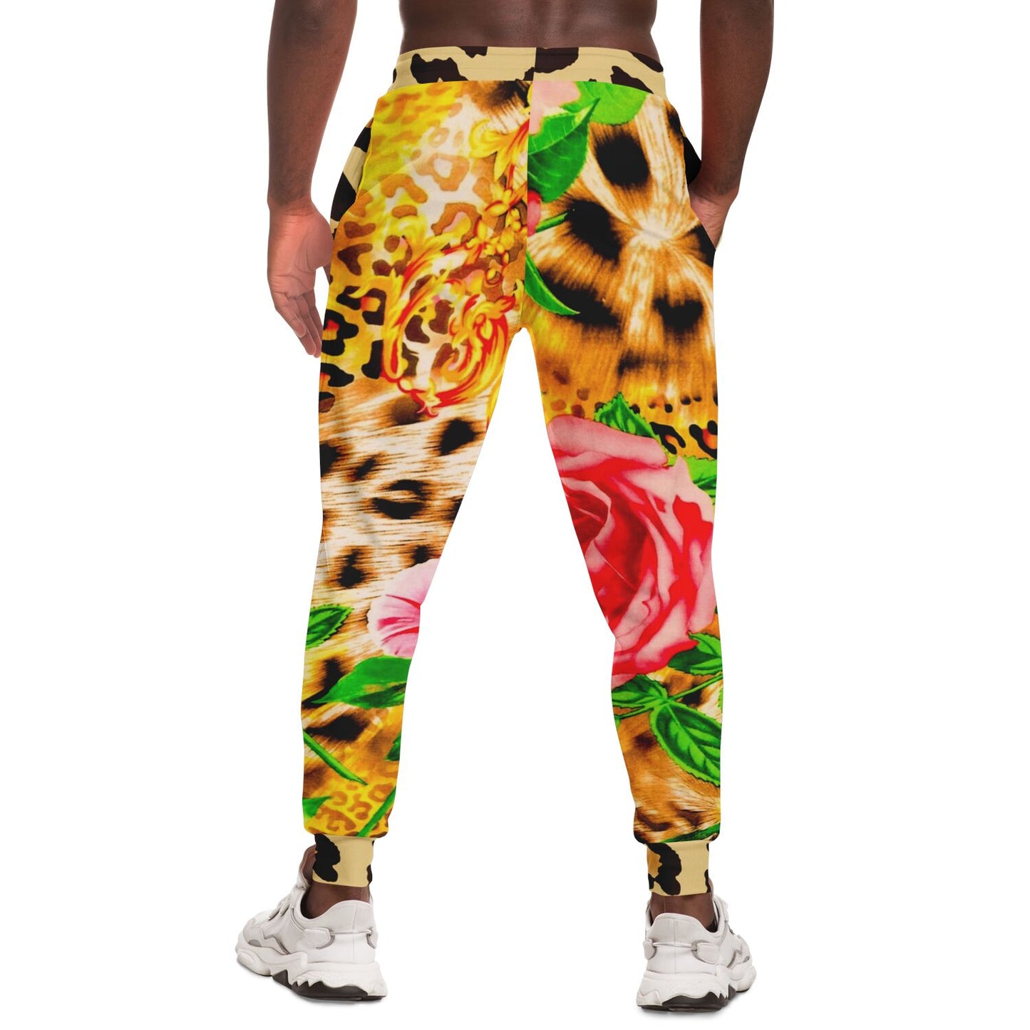 Pink Hibiscus Leopard Eco-Poly Unisex Joggers