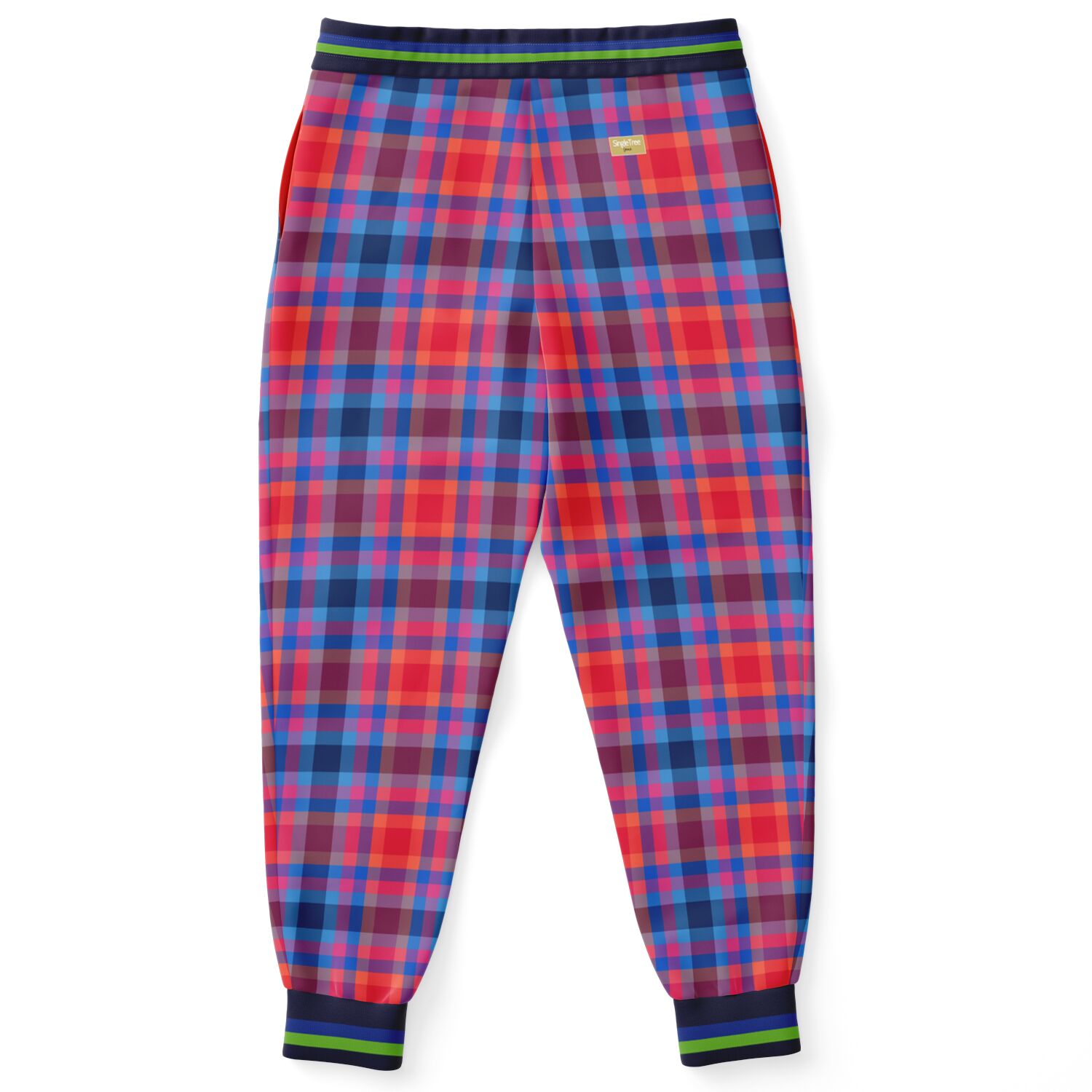 Red Dawn Plaid Eco-Poly Unisex Joggers