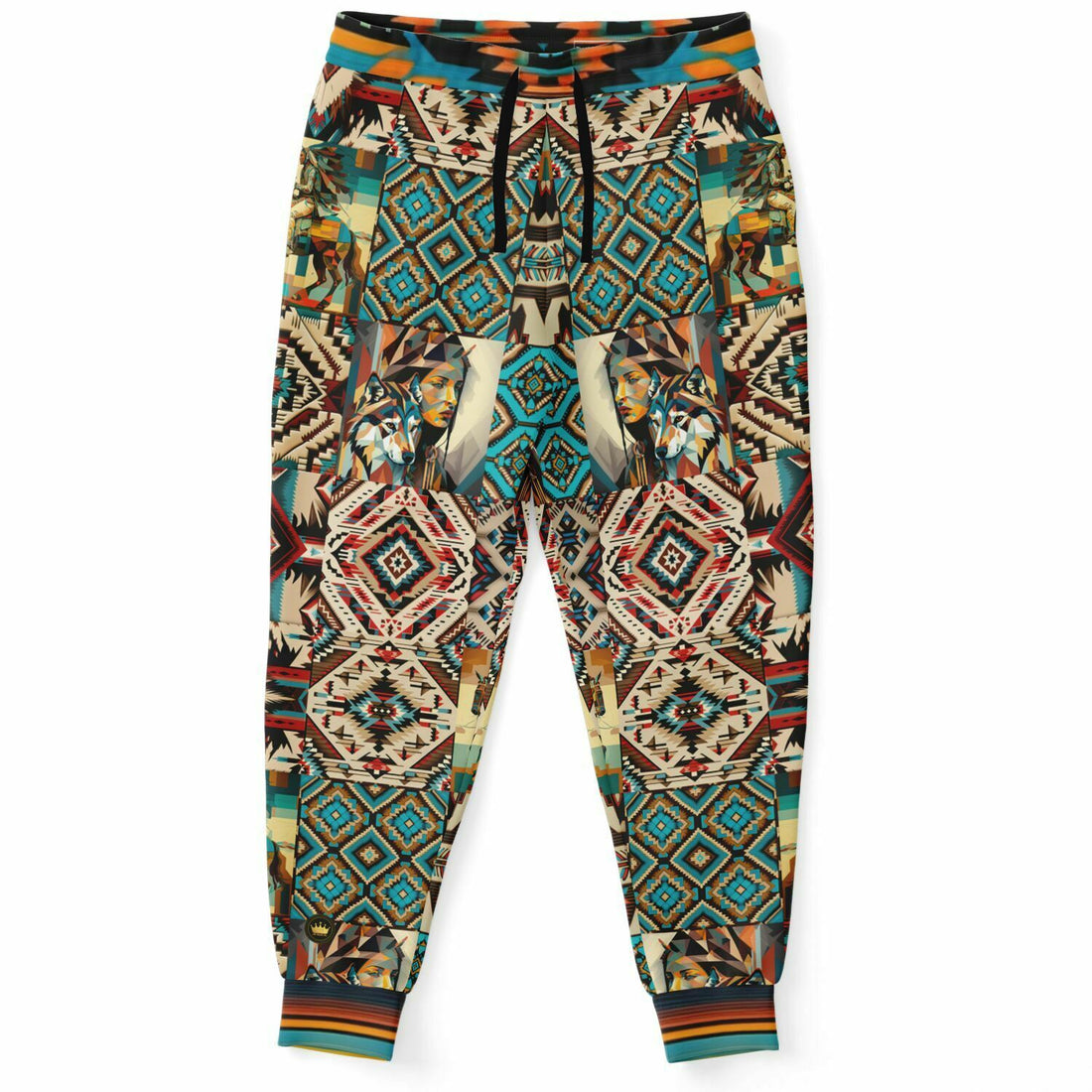 Joggers unisex de poliéster ecológico con estampado de manta de Native Prairie 