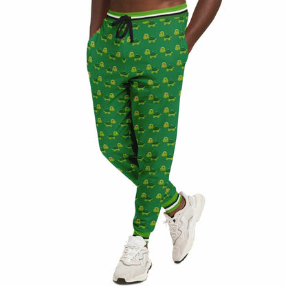 Green Acres Turtle Cluster en joggers unisex de eco-poliéster verde 