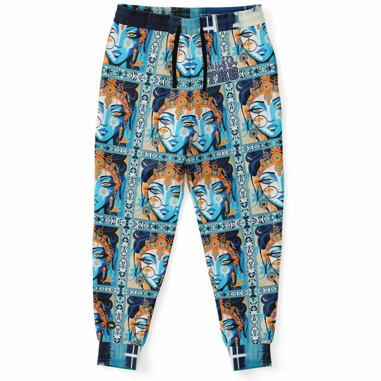 Joggers unisex de poliéster ecológico con estampado floral repetido Visage de Laxshmi 