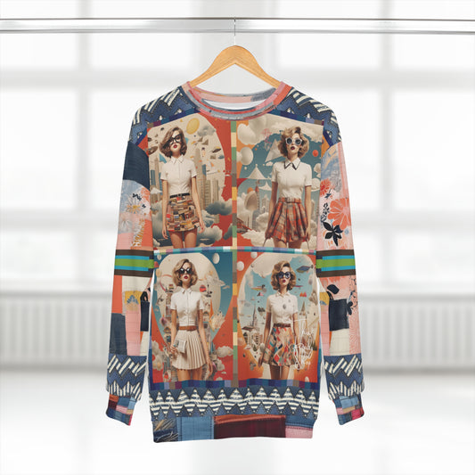 The Sultry Coed Quadriptych Four-Panel Print Unisex Sweatshirt