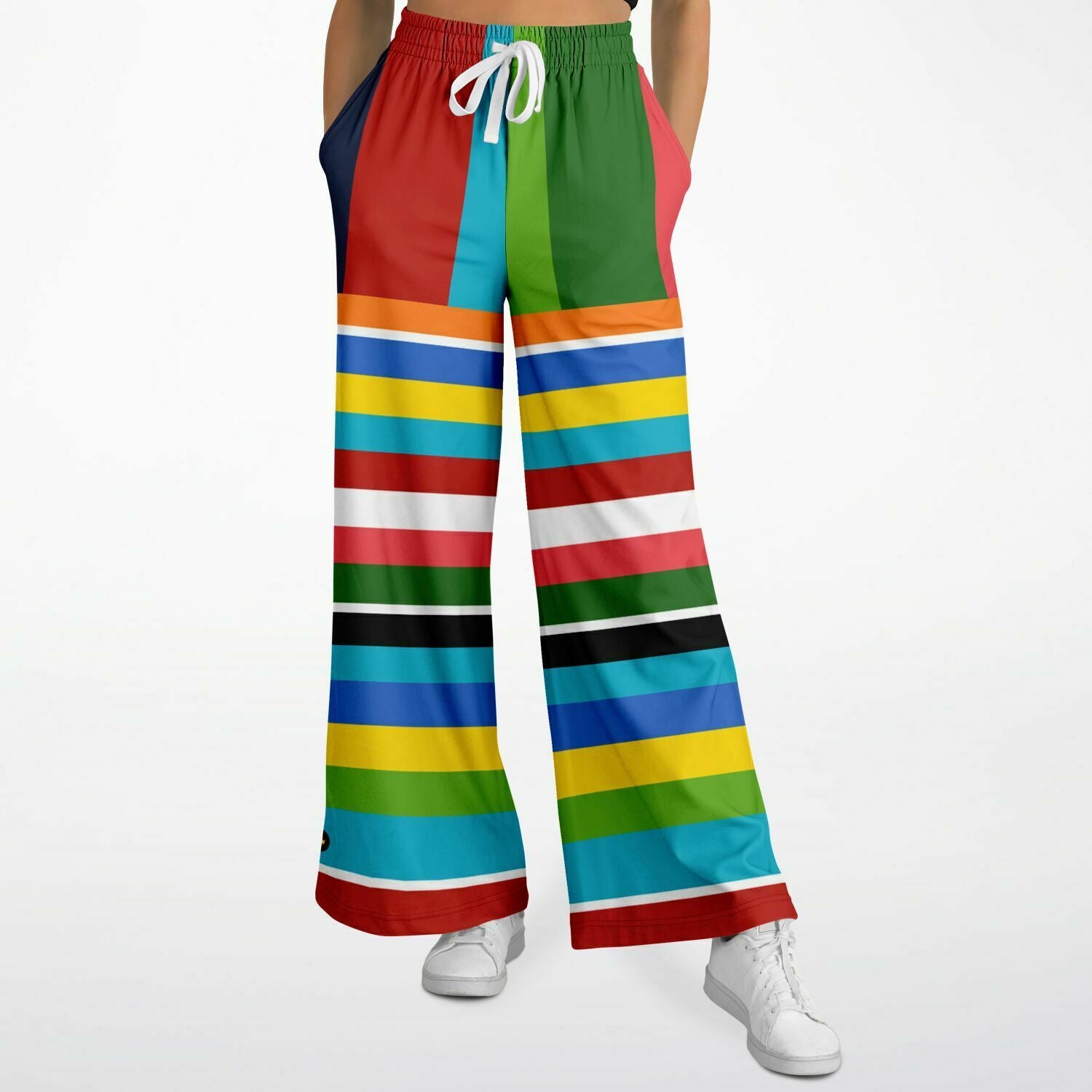 Bal Harbor Yachtie Rugby Stripe Eco-Poly Wide Leg Pants