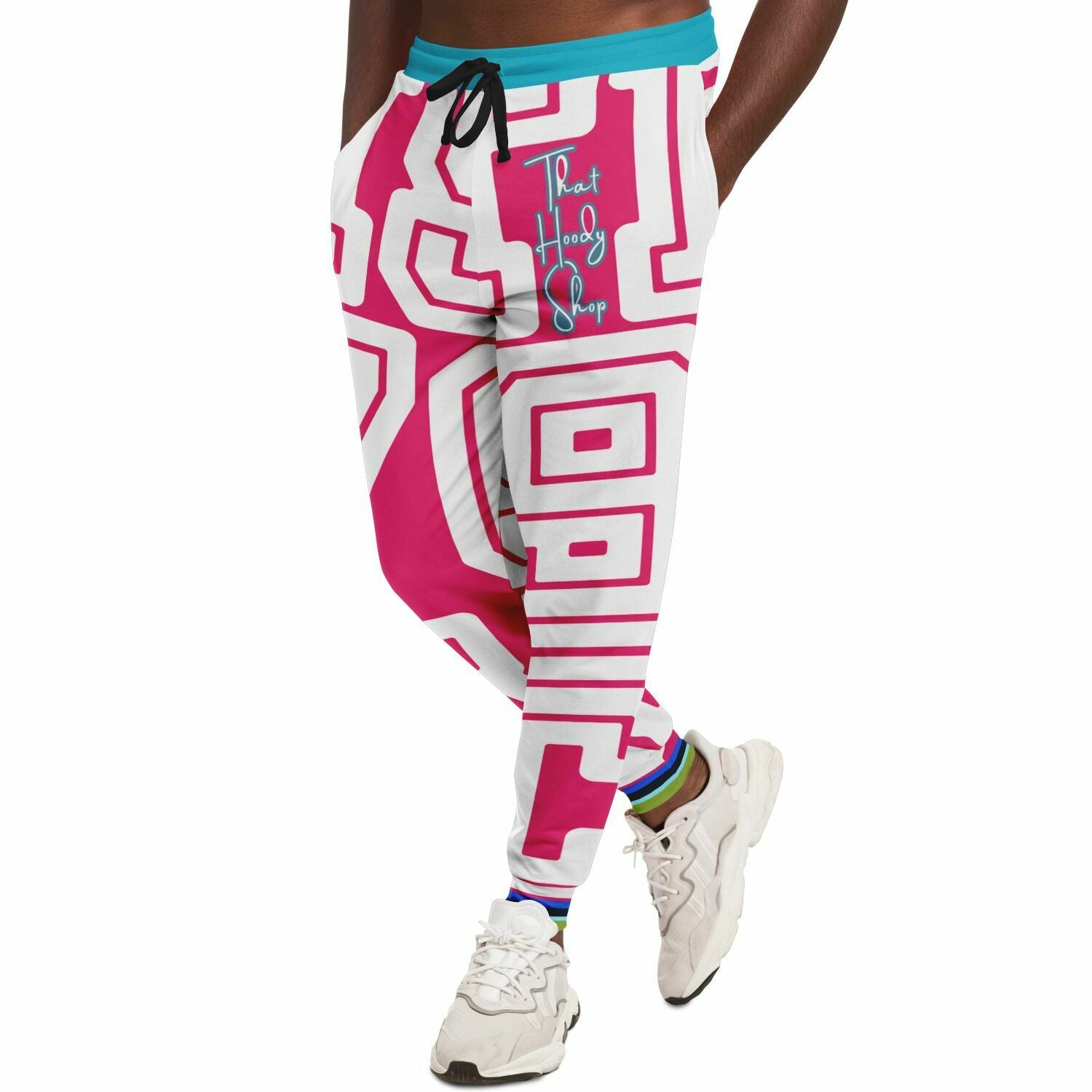 THS 1976 CA Monogram in Hot Pink Eco-Poly Unisex Joggers