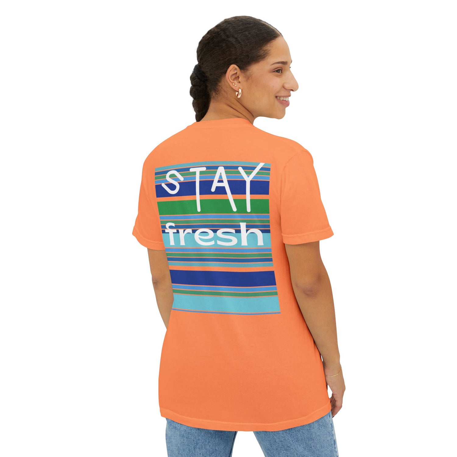 Stay Fresh Laguna Stripe Heavyweight Unisex Pocket T-Shirt