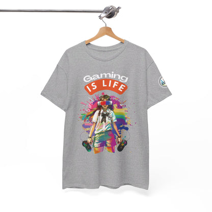 Gaming is Life - Girl Gamer Unisex Heavy Cotton Tee