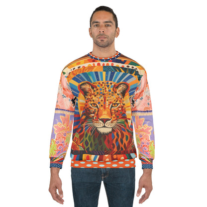 Exotic Sauvage in Rainbow Leopard Mid-Weight Unisex Sweatshirt (Gold Label)