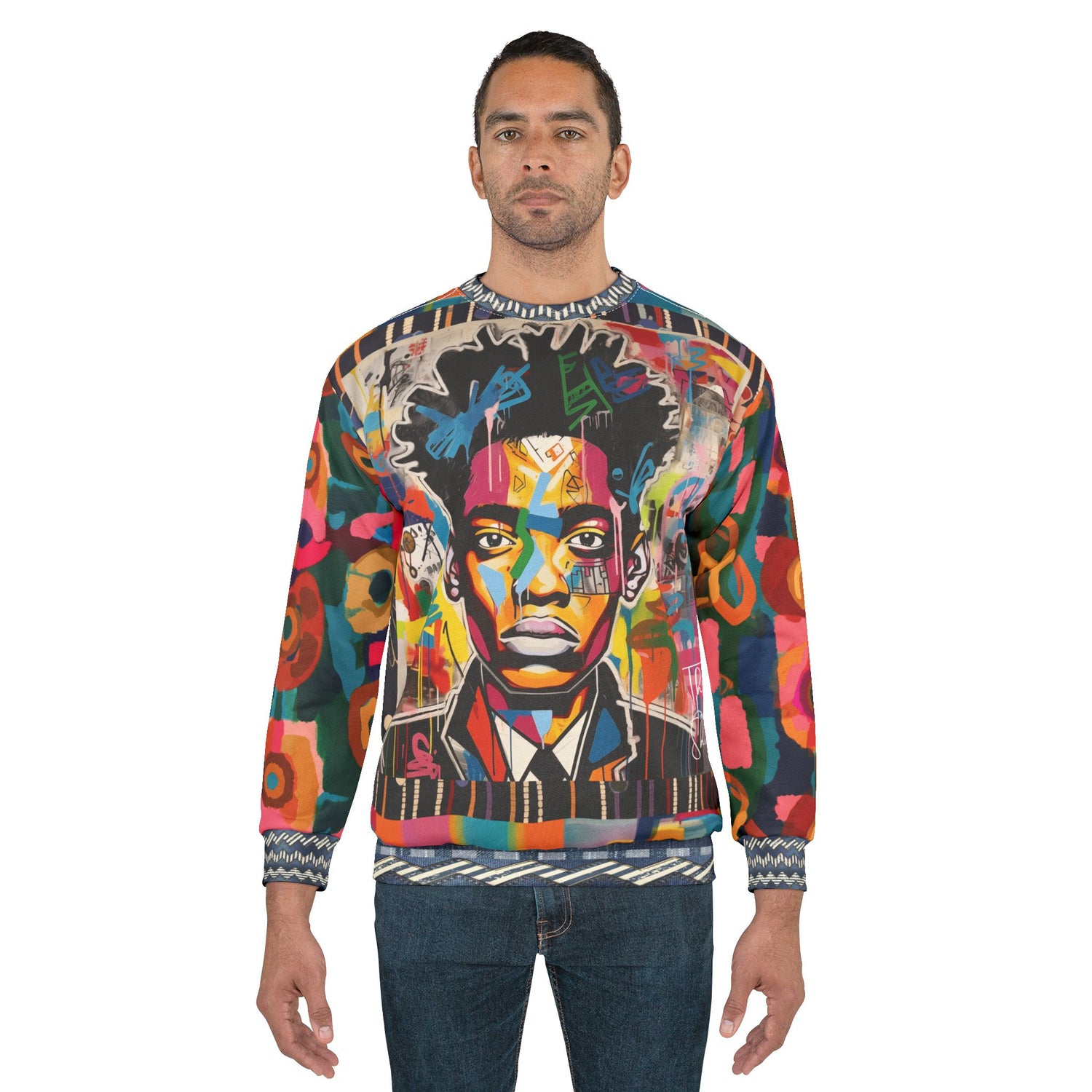 Trapped in Desolation - Black Man in Graffiti Unisex Sweatshirt (Gold Label)