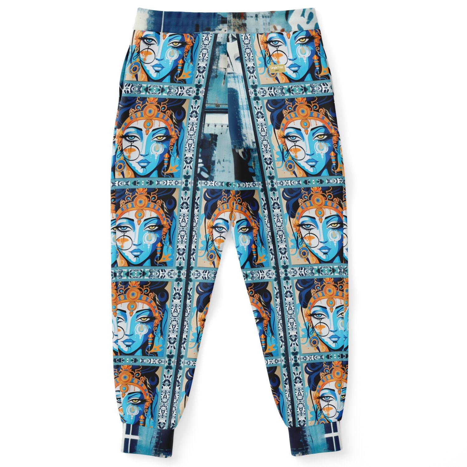 Joggers unisex de poliéster ecológico con estampado floral repetido Visage de Laxshmi 