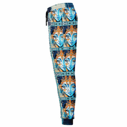 Joggers unisex de poliéster ecológico con estampado floral repetido Visage de Laxshmi 