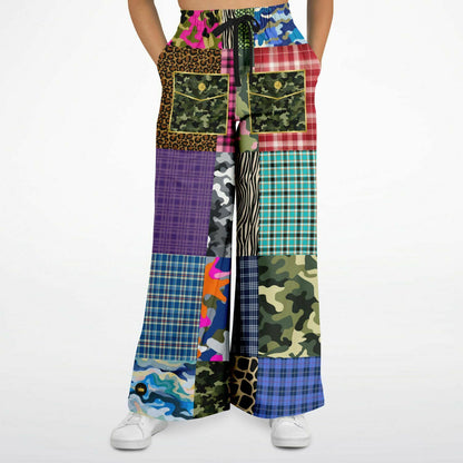 Hodgepodge Camo Plaid Animal Print Eco-Poly Wide Leg Pants