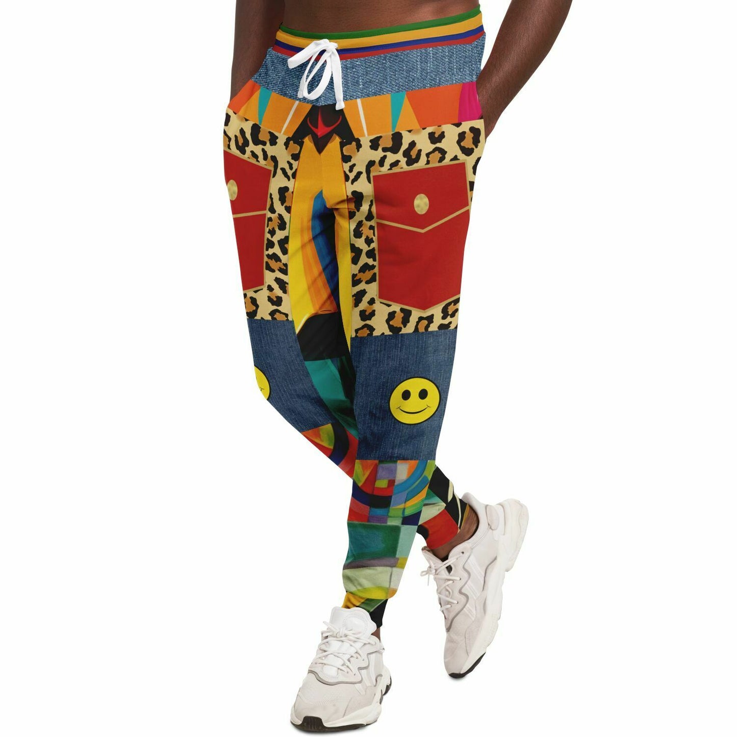 Afro-Queen Solace Denim Rainbow Eco-Poly Unisex Joggers