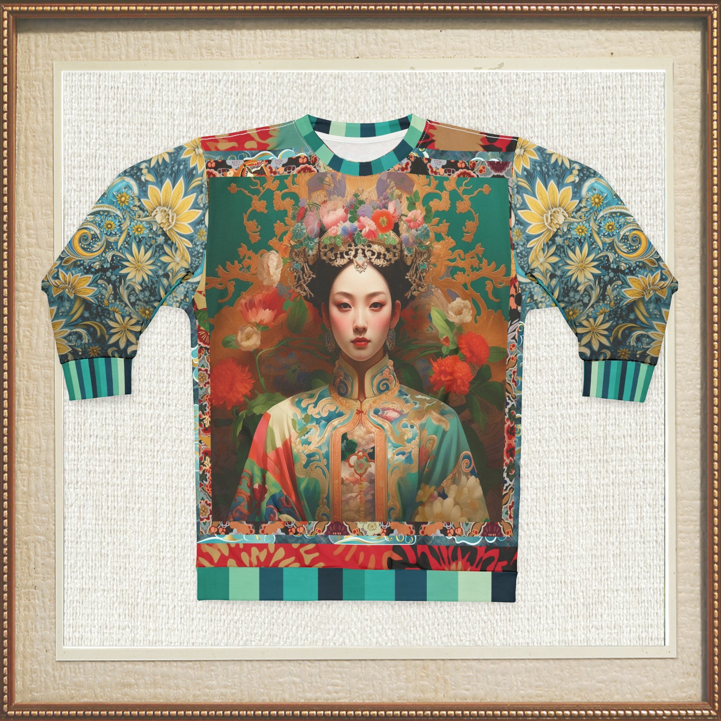 Empress Jade Chinese Floral Print Unisex Sweatshirt