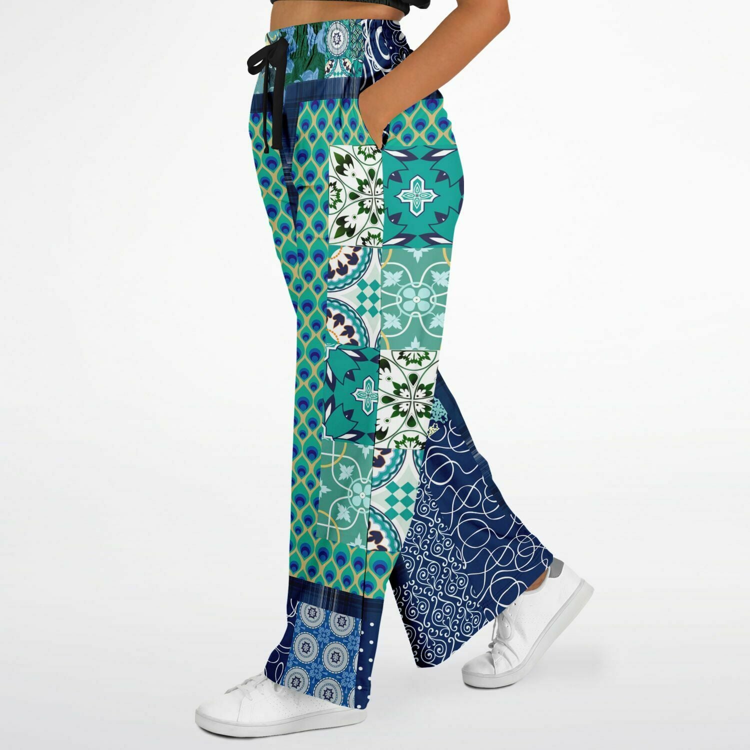 Mykonos Floral Tile Eco-Poly Wide Leg Pants