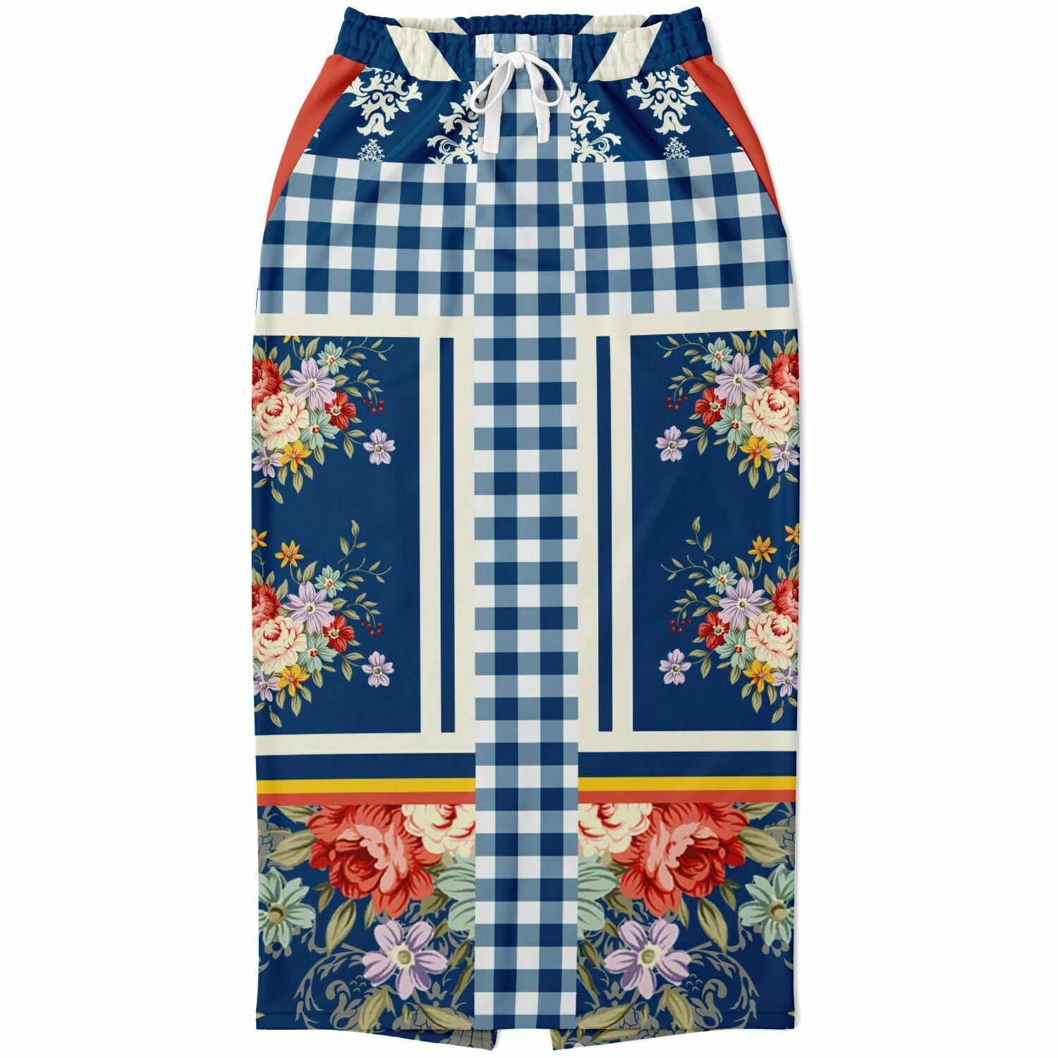 Porcelain Fleur Floral Print Eco-Poly Long Pocket Skirt