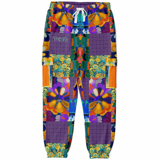 Blue Girl Trinidad Patchwork Floral Eco-Poly Unisex Cargo Joggers
