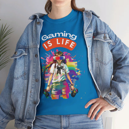 Gaming is Life - Girl Gamer Unisex Heavy Cotton Tee