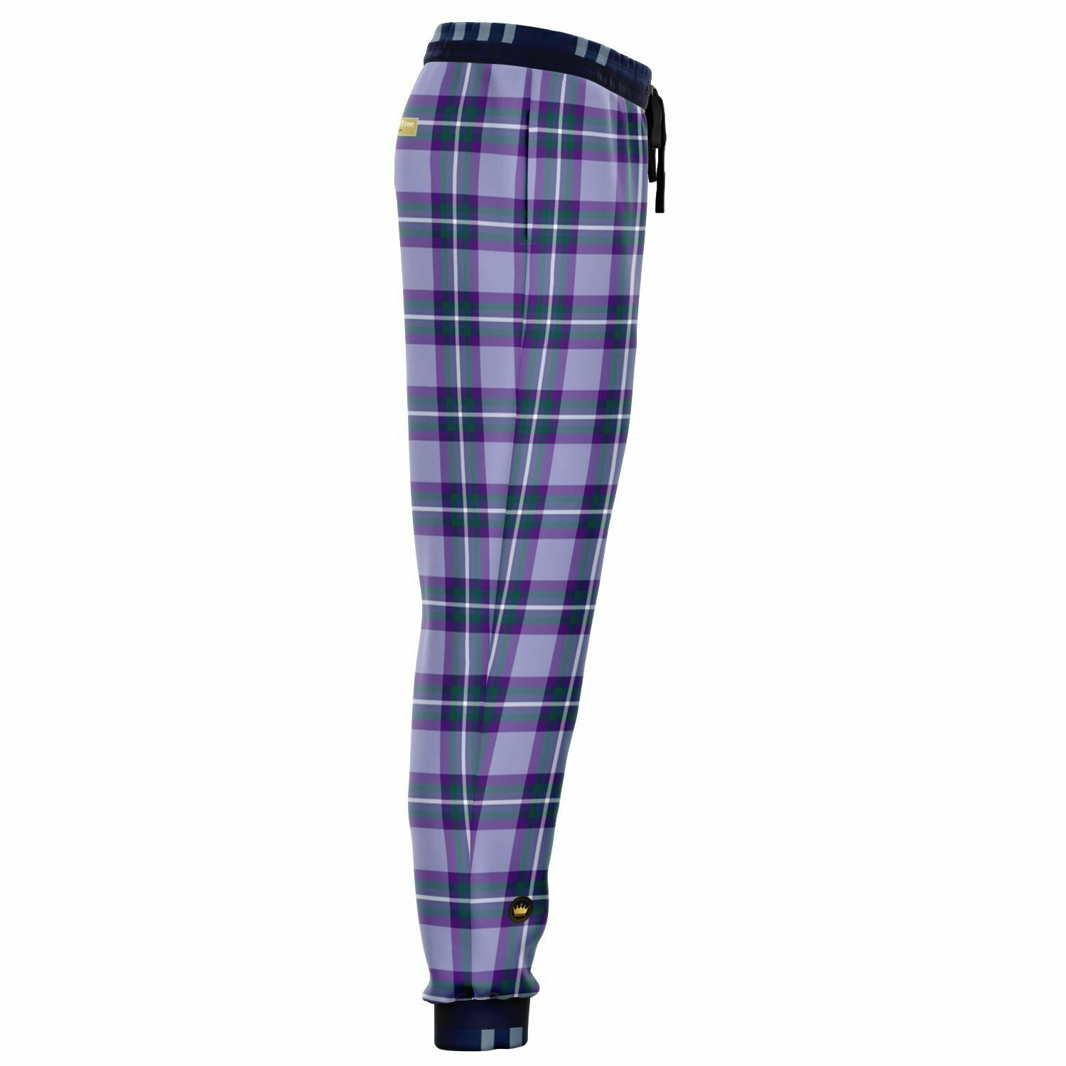 Joggers unisex de poliéster ecológico con cuadros de tartán Purple Crush 