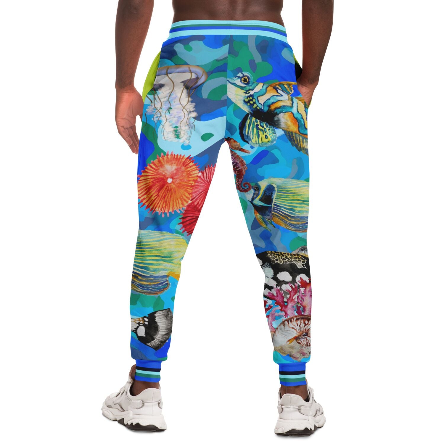 Joggers unisex de poliéster ecológico con camuflaje azul Save the Oceans 