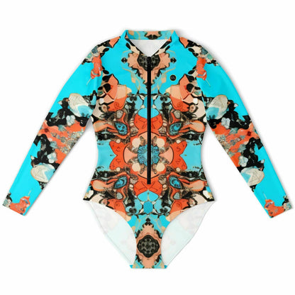 Coral Reef Turquoise Batique Long Sleeve Bodysuit