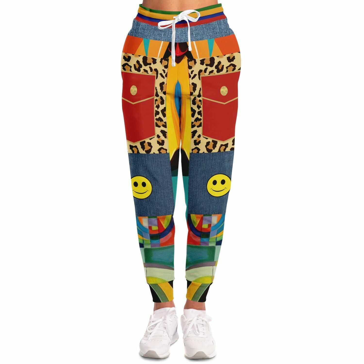 Afro-Queen Solace Denim Rainbow Eco-Poly Unisex Joggers