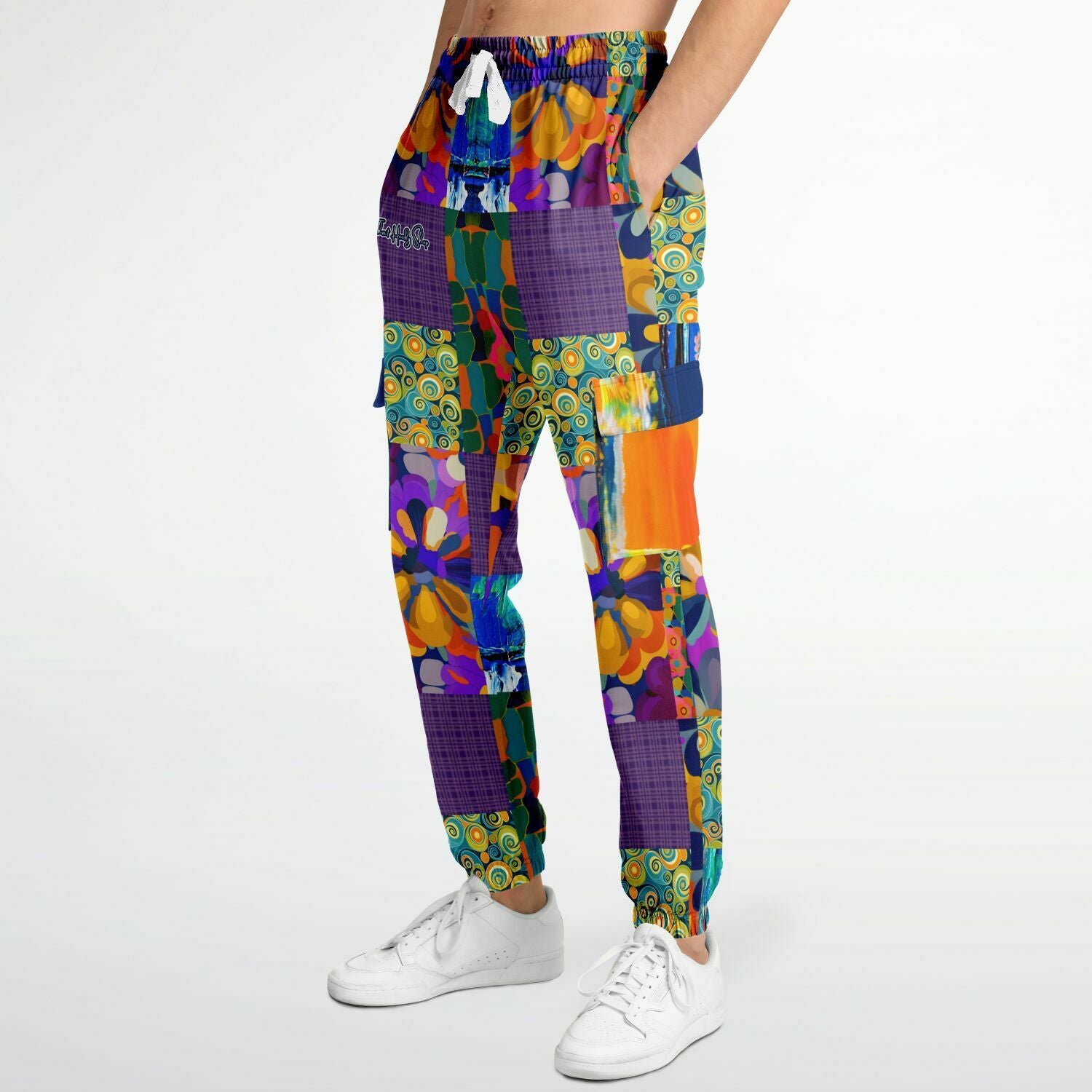 Blue Girl Trinidad Patchwork Floral Eco-Poly Unisex Cargo Joggers