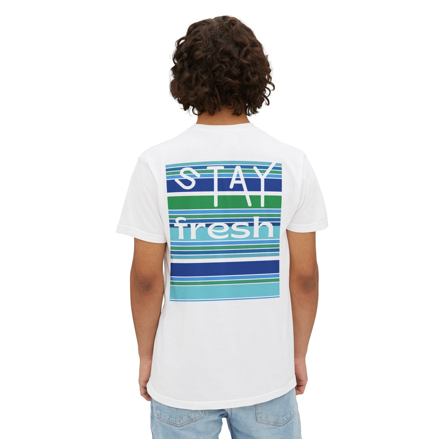 Stay Fresh Laguna Stripe Heavyweight Unisex Pocket T-Shirt