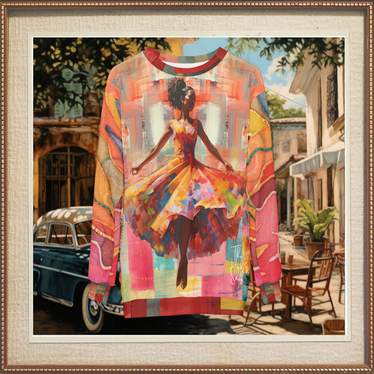 Dancing Through Harlem Pastel Colorblock Print Unisex Sweatshirt